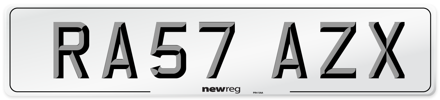 RA57 AZX Number Plate from New Reg